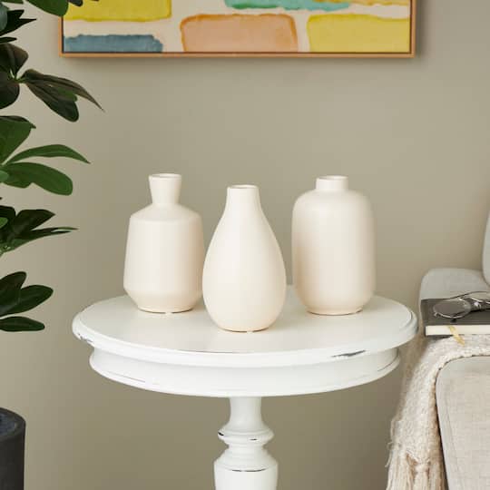 Cream Minimalistic Ceramic Vase Set